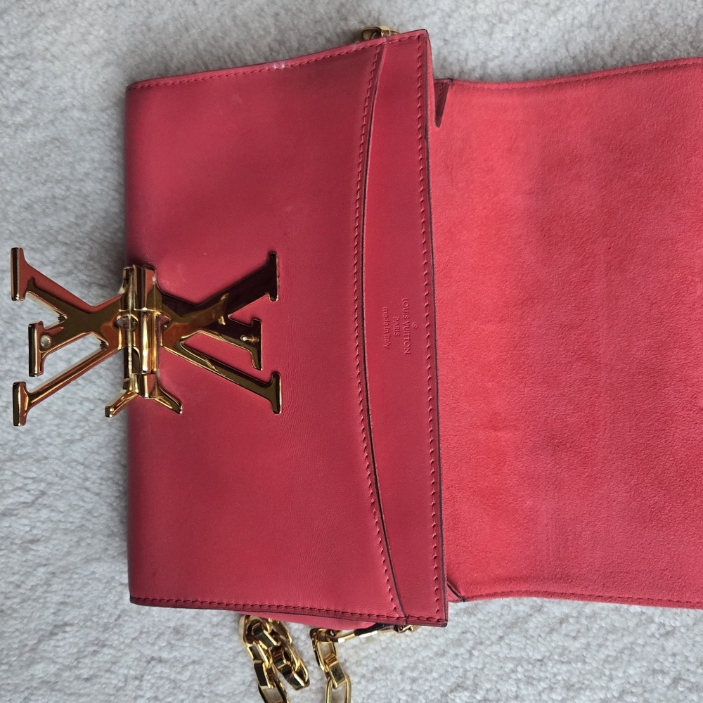 Louis Vuitton Pink Calfskin Leather Chain Louise MM Bag - Picture 2 of 10